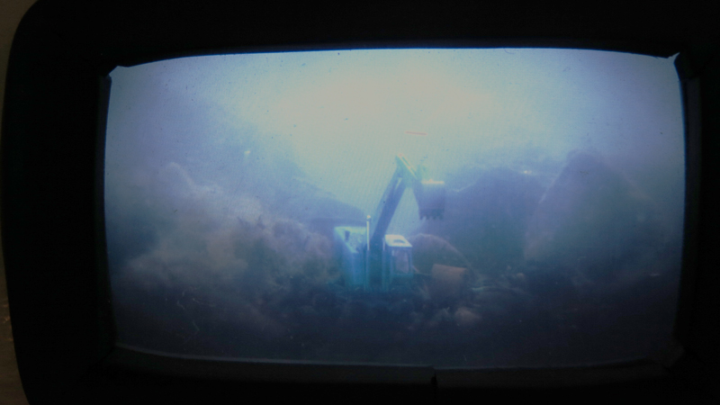 Excavator in the Baltic Sea